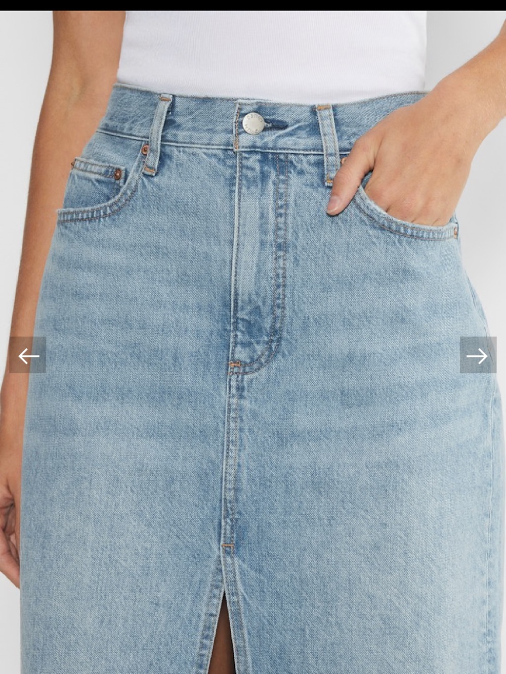 Aritzia Denim Forum The ‘90s Halle midi skirt